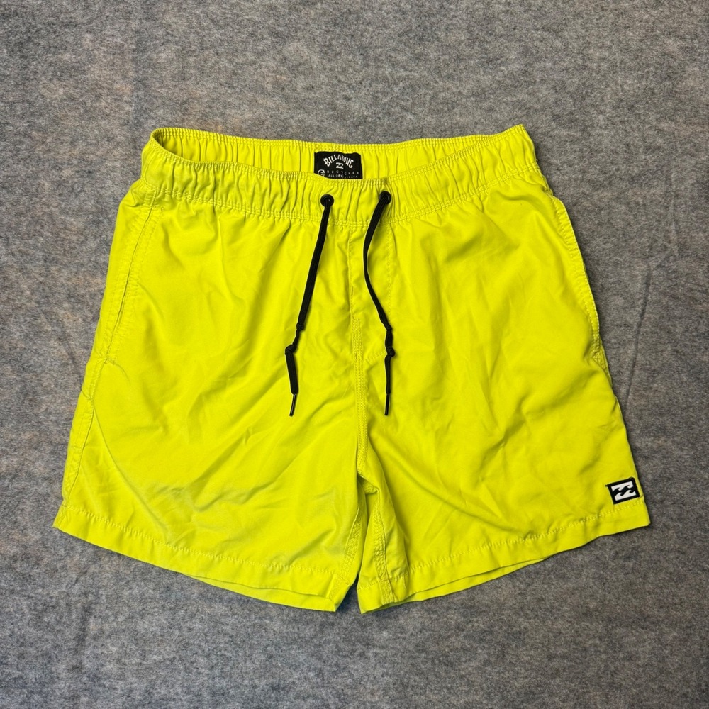 Billabong All Day Layback Mens Swim Trunks S Neon Yellow Recycled Board Shorts